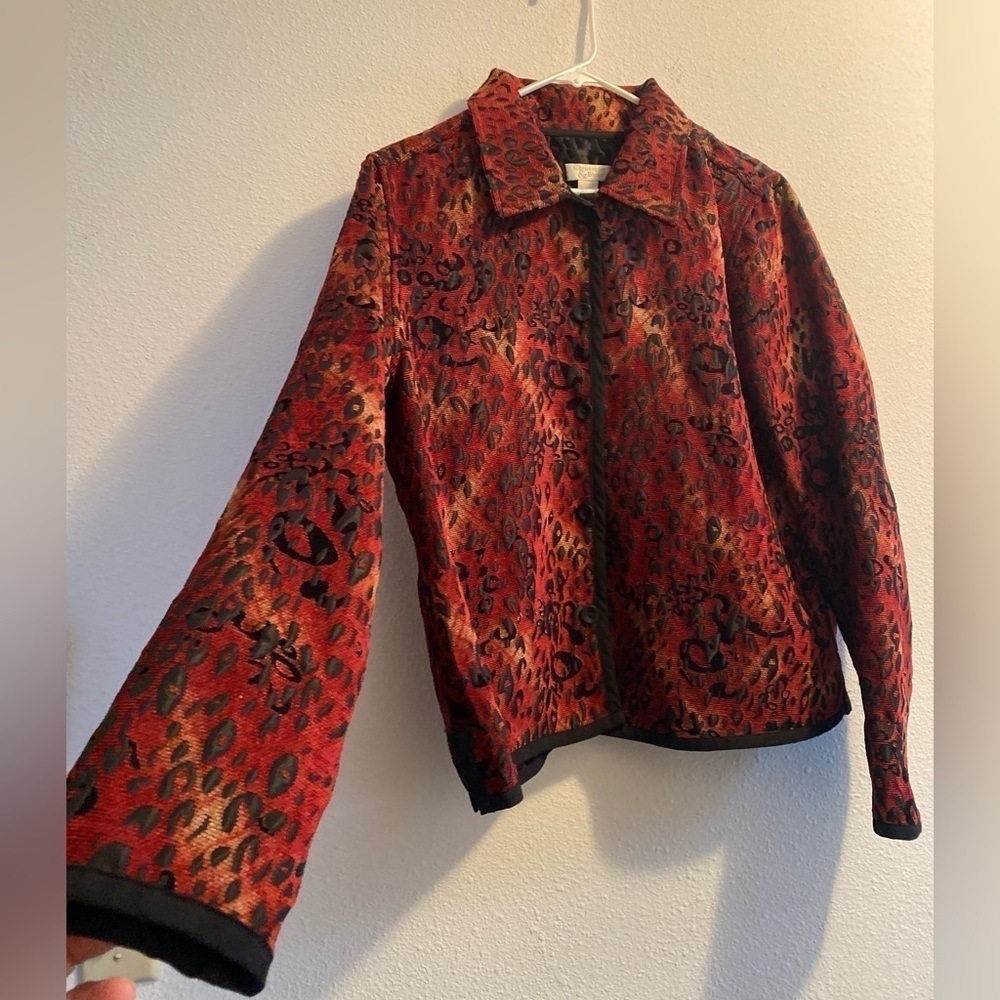 Christopher & Banks Black & Reddish / Rust Business Blazer Jacket. BEAUTIFUL! - Picture 6 of 15